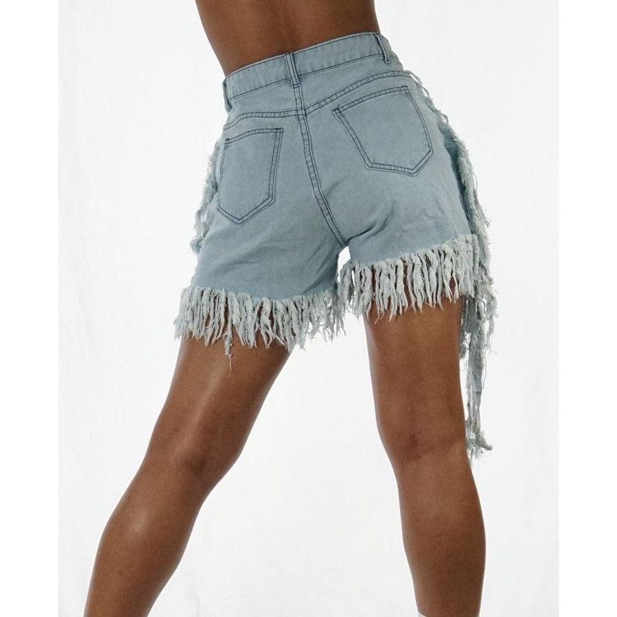 A Dip In Fringe Shorts - Crown Jewels Boutique