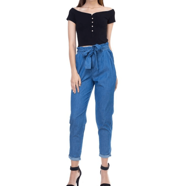 Chambray Blue Pants - Crown Jewels Boutique